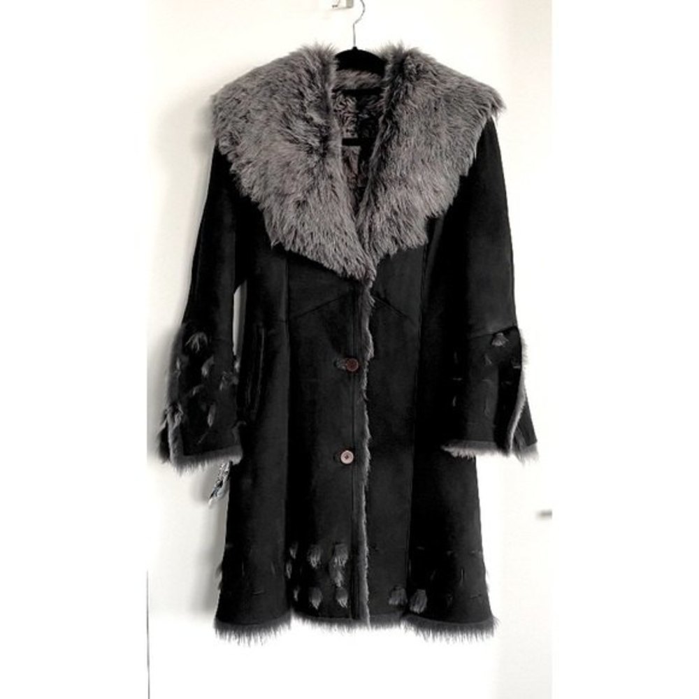 Di Bello Genuine Leather Shearling Coat